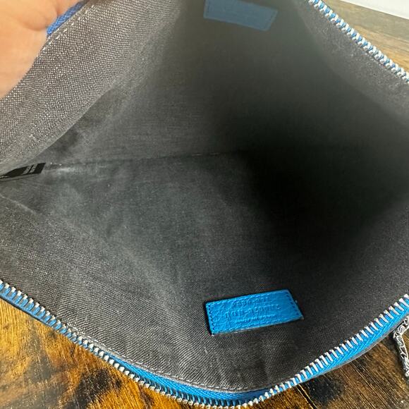 Fendi‎ Selleria Blue Leather Clutch Bag - Picture 3 of 13